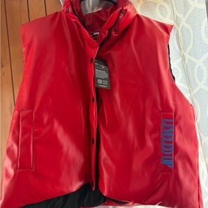 Leveled Up Buffalo 2XL Red rhinestone faux leather vest. Brand new with tags.